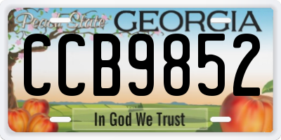 GA license plate CCB9852