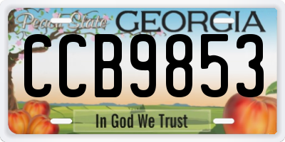 GA license plate CCB9853