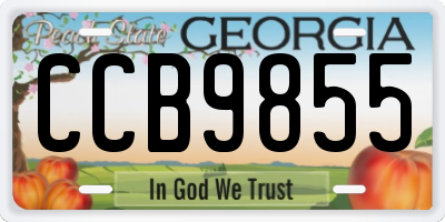 GA license plate CCB9855