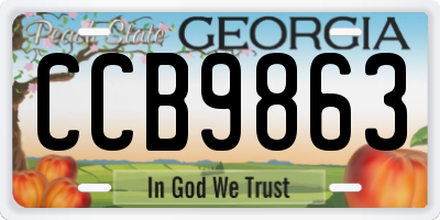 GA license plate CCB9863