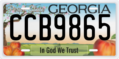GA license plate CCB9865