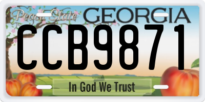 GA license plate CCB9871
