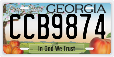 GA license plate CCB9874