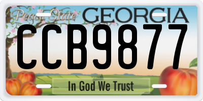 GA license plate CCB9877