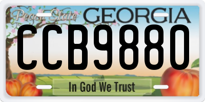 GA license plate CCB9880
