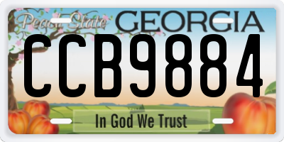 GA license plate CCB9884