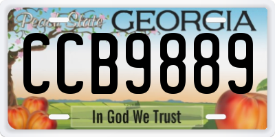 GA license plate CCB9889