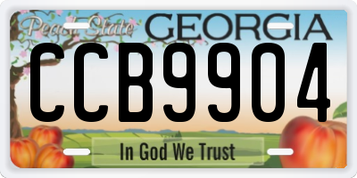 GA license plate CCB9904