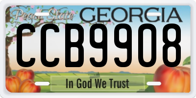 GA license plate CCB9908