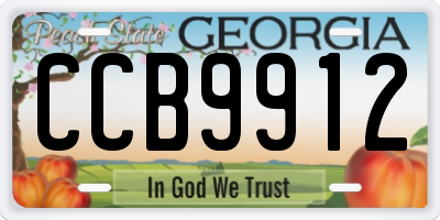 GA license plate CCB9912