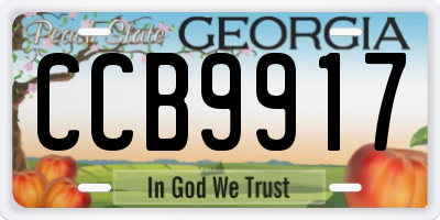 GA license plate CCB9917