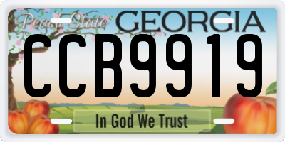 GA license plate CCB9919