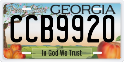 GA license plate CCB9920