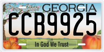 GA license plate CCB9925