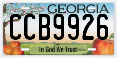 GA license plate CCB9926