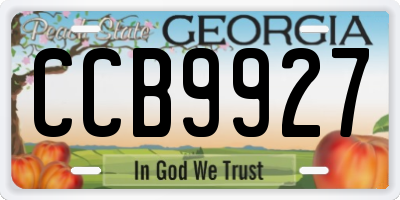 GA license plate CCB9927