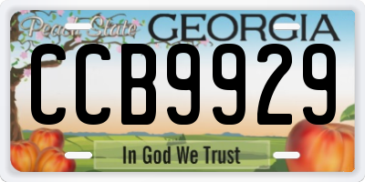 GA license plate CCB9929