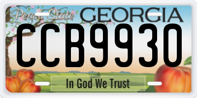 GA license plate CCB9930