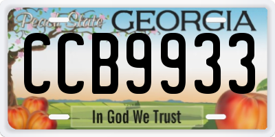GA license plate CCB9933