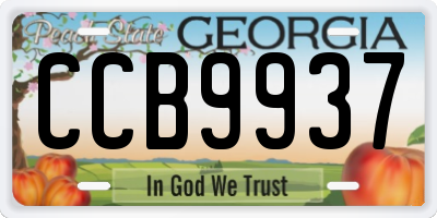 GA license plate CCB9937