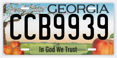 GA license plate CCB9939