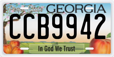 GA license plate CCB9942