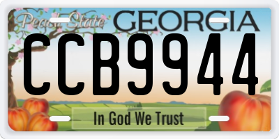 GA license plate CCB9944