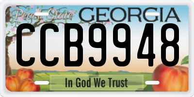 GA license plate CCB9948