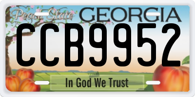 GA license plate CCB9952