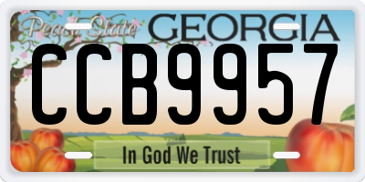 GA license plate CCB9957