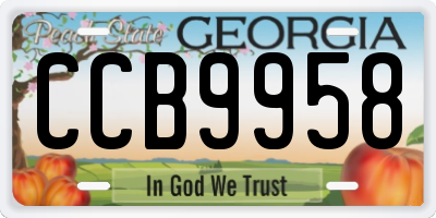 GA license plate CCB9958