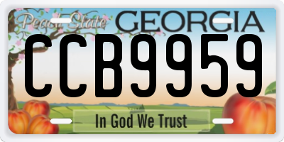 GA license plate CCB9959
