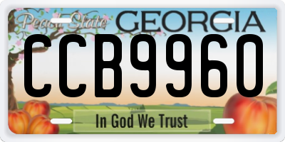GA license plate CCB9960