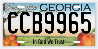 GA license plate CCB9965