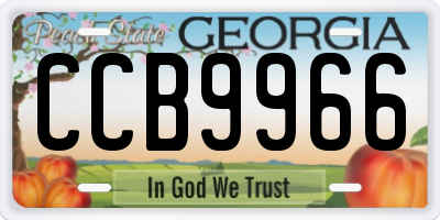 GA license plate CCB9966