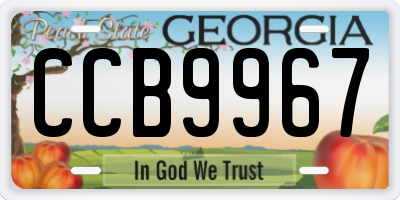GA license plate CCB9967
