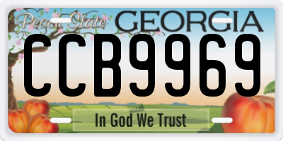 GA license plate CCB9969