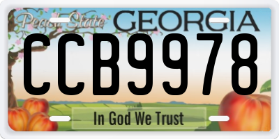 GA license plate CCB9978