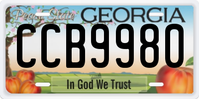 GA license plate CCB9980