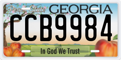 GA license plate CCB9984