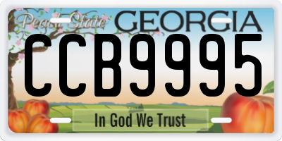 GA license plate CCB9995