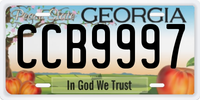 GA license plate CCB9997