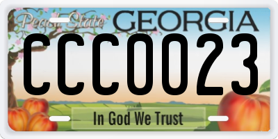 GA license plate CCC0023
