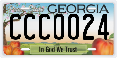 GA license plate CCC0024