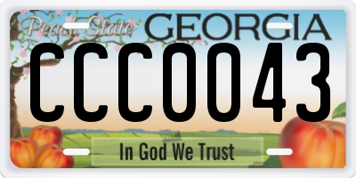 GA license plate CCC0043