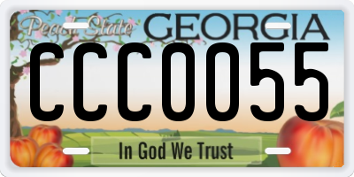 GA license plate CCC0055