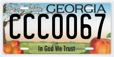GA license plate CCC0067