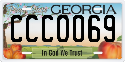 GA license plate CCC0069