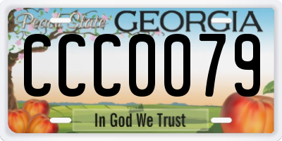 GA license plate CCC0079
