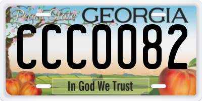 GA license plate CCC0082